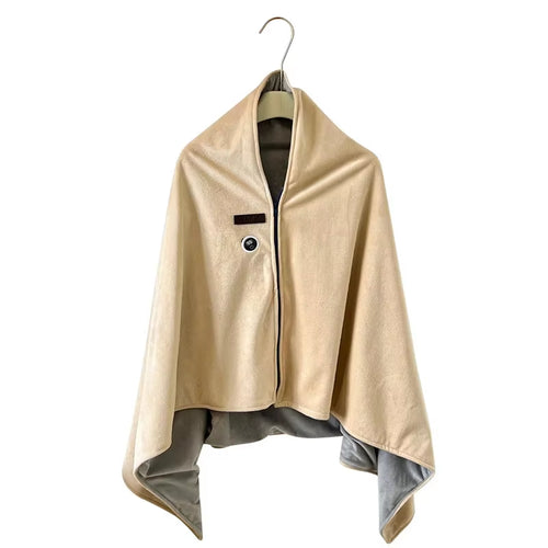 Wearable USB Heating Blanket, Skin-Friendly Zip Design, Multi-Temp Knee Wrap Shawl, Home/Office Use, Warm & Comfy