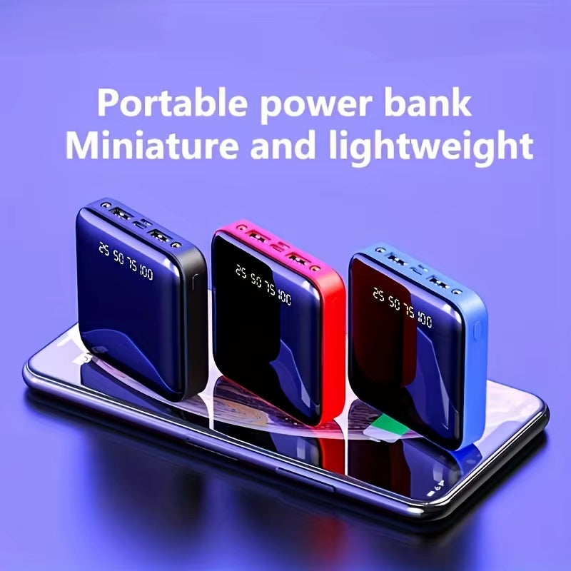 30000Mah Mini Power Bank Fast Charging Large Capacity Portable Power Bank 4 in 1 Cable for Xiaomi Iphone Samsung Huawei 2025 New